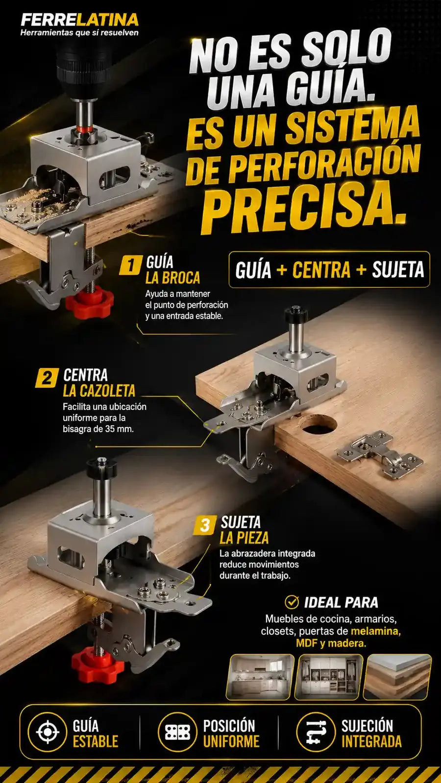 No es solo una guía: guía, centra y sujeta