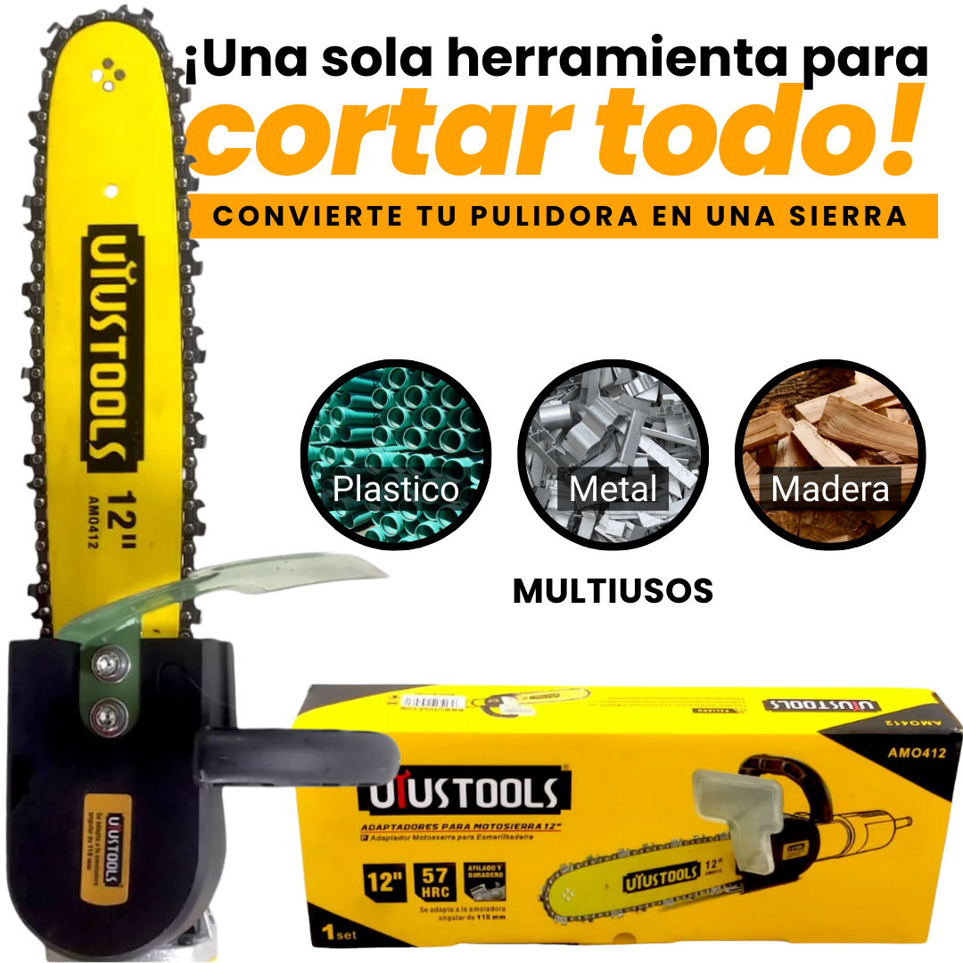 POTENTE ADAPTADOR DE PULIDORA A MOTOSIERRA