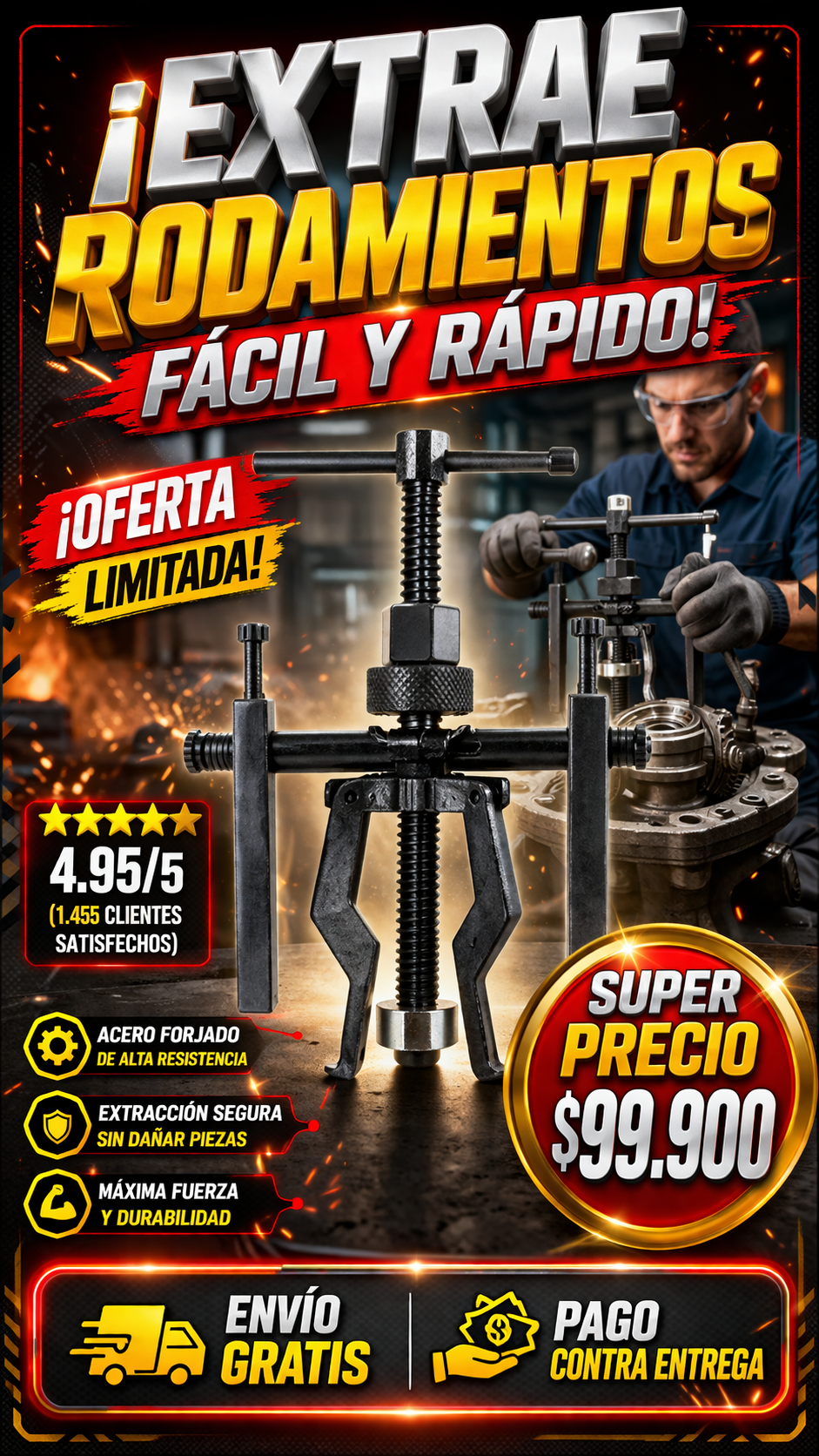 Extractor Profesional de Rodamientos ProPull™